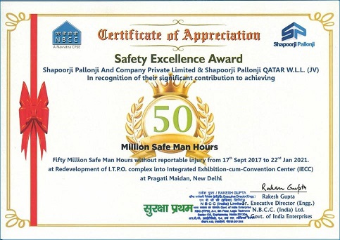 SP E&C achieves 50 Million safe man hours at the ITPO, Delhi project ...