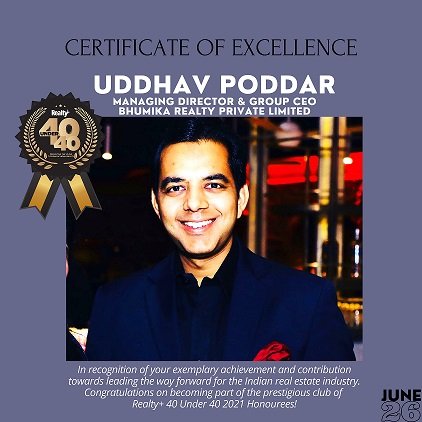 Uddhav Poddar wins 40 under 40 Award for contribution to real estate