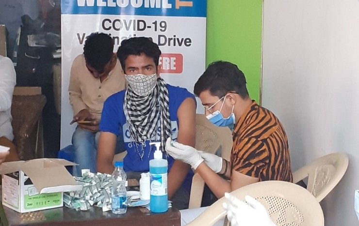 Enviro organises free Covid vaccination camp for underprivileged at Vatika INXT, Sec-82, Gurugram
