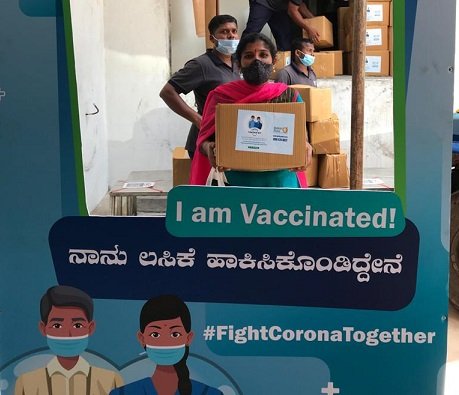 Akshaya Patra’s 15-day Vaccination Camp Launched in Jigani