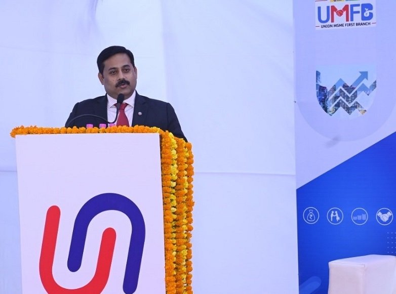 Shri Nitesh Ranjan, Executive Director, Union Bank of India at the launch of redesigned Union MSME First Branch.