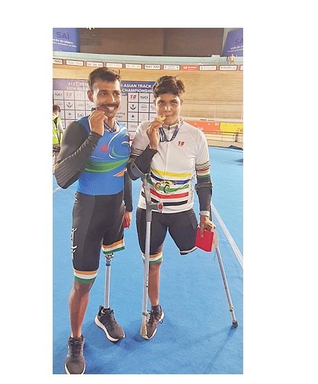 Jyoti Gaderiya clinched second gold medal at the 10th Asian Track Paracycling Championship