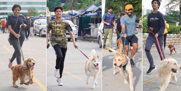 Dogathon, a novel run involving dogs and their owners held first time in Hyderabd to raise for street dogs, women and transgenders menstrual hygiene held. 27 dogs participated