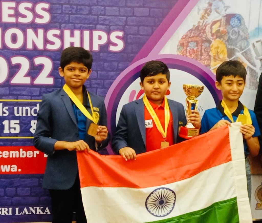 Mithun also won Team Gold in Classical, Rapid and Blitz formats, Asian Schools Chess Championship 2022-Srilanka